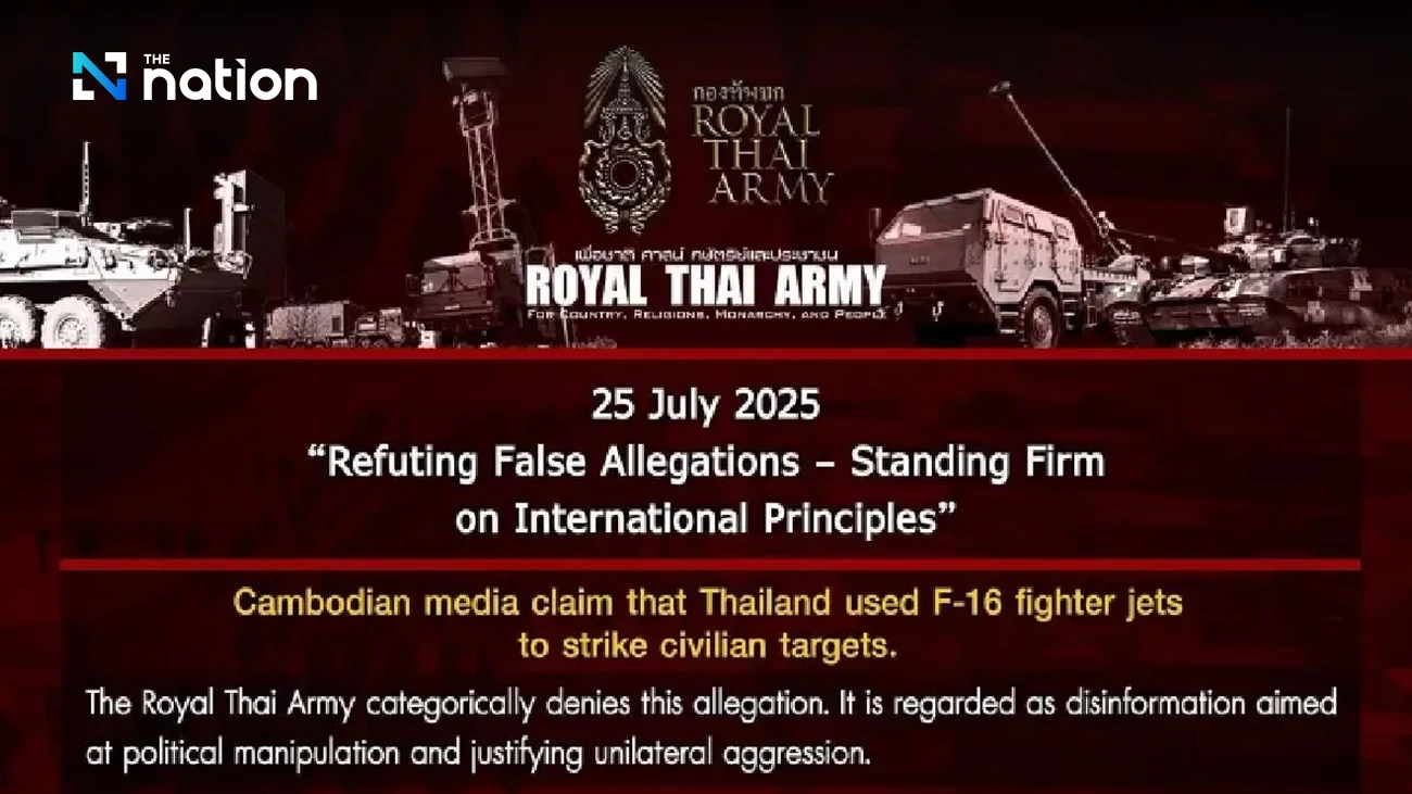 Militer Thailand Bantah Klaim Media Kamboja F-16 Serang Warga Sipil